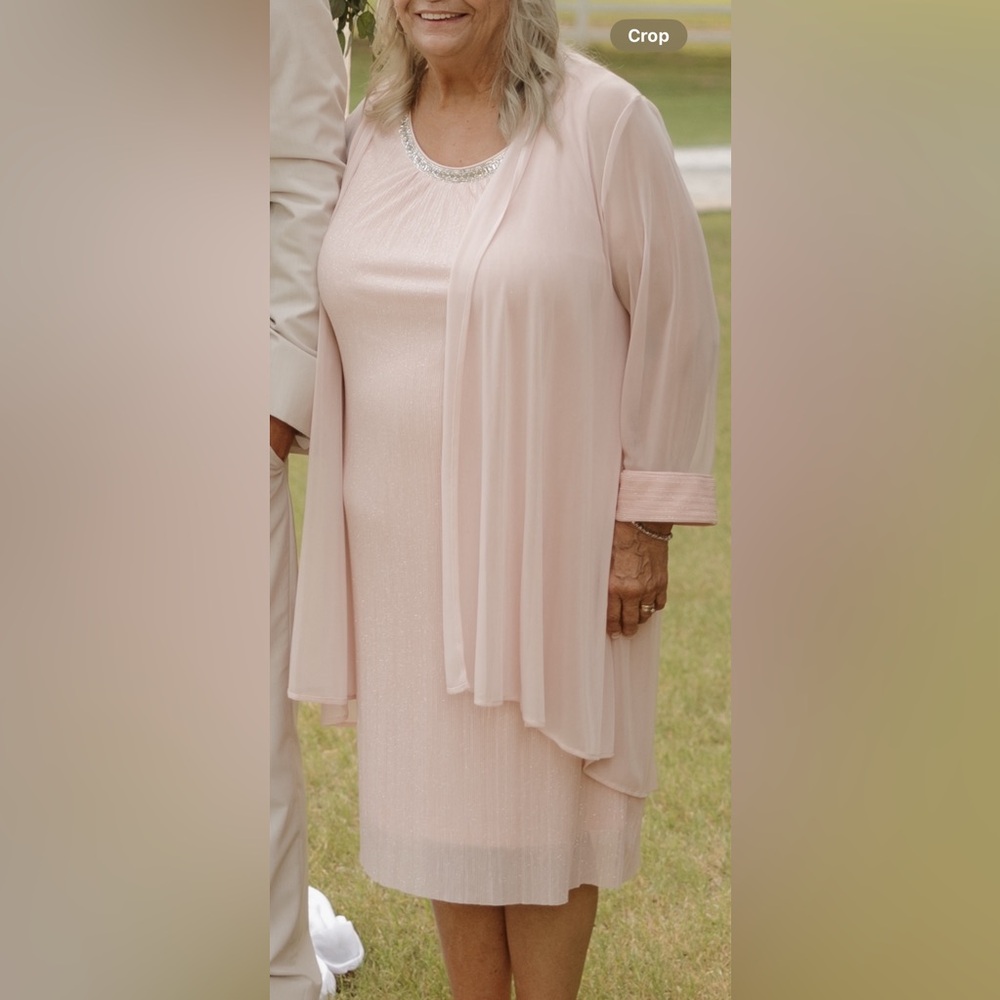 R&M Richards Light Pink Dress with Sheer Jacket
